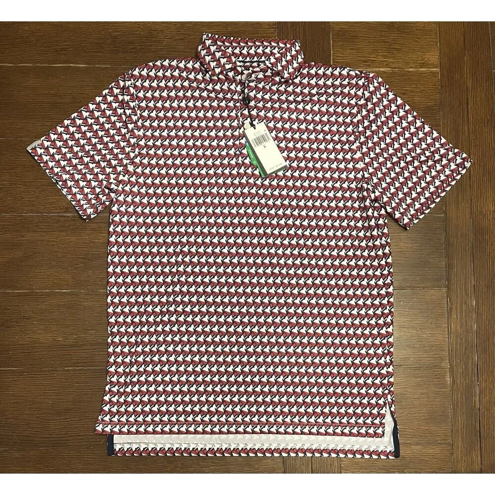 NWT MEN'S RALPH LAUREN RLX POLO, SIZE Small COLOR: RED SAILBOAT The Peninsula